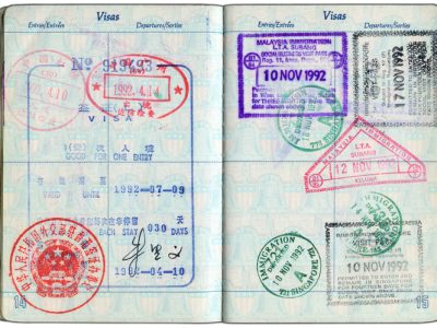 High resolution scan of a US passport held by person who travels to Asia frequently.